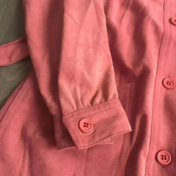 🔥sportrite🔥 | Vintage 1960’s  Arnel triacetate fabric blush pink trench coat - Picture 7 of 16